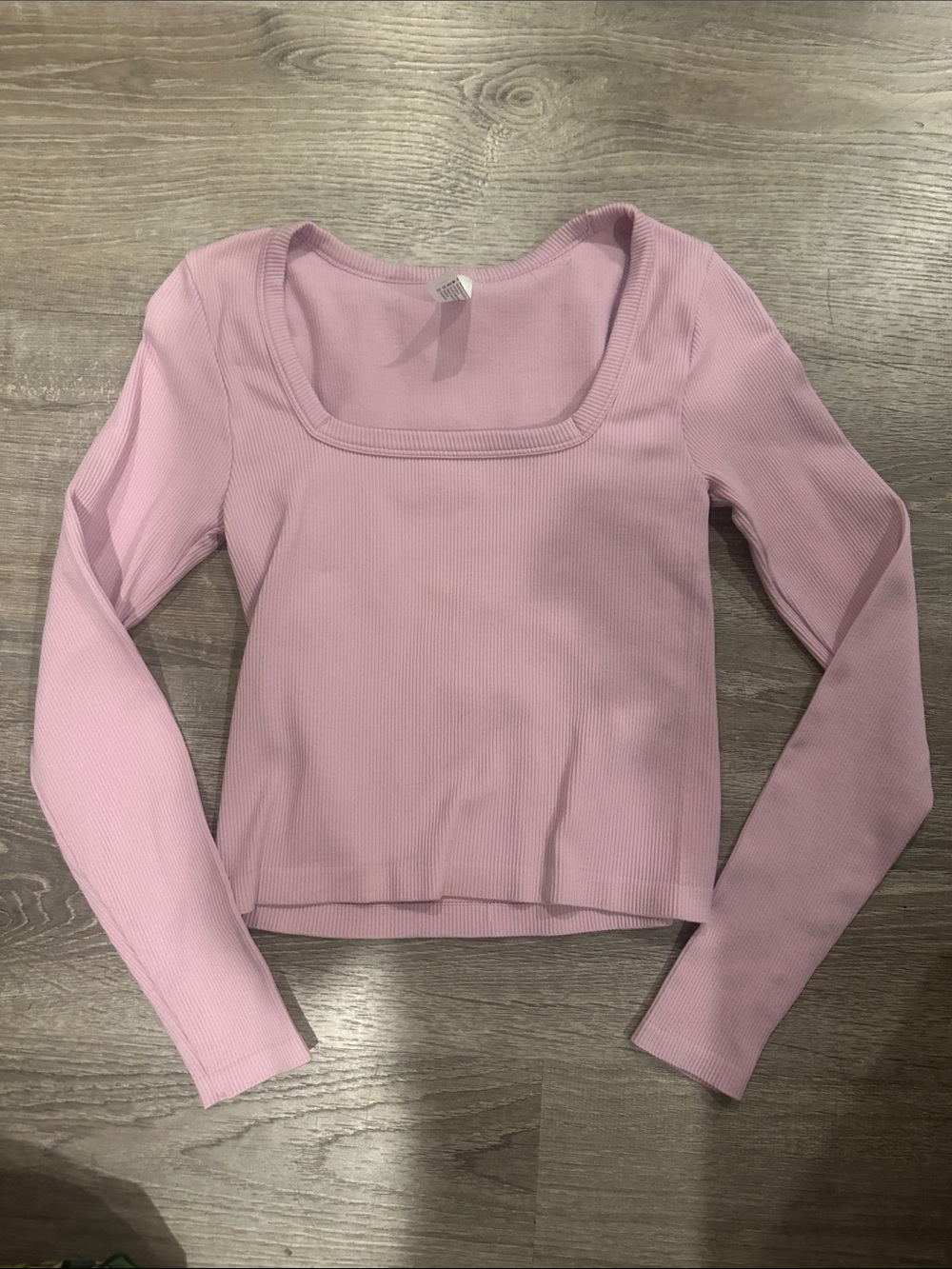 90 Degree By Reflex Ribbed Scoop Neck Long Sleeve Top - Light Pink